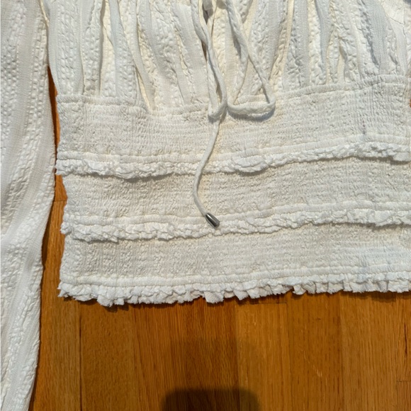 Free People white peasant blouse size XS - Picture 5 of 7
